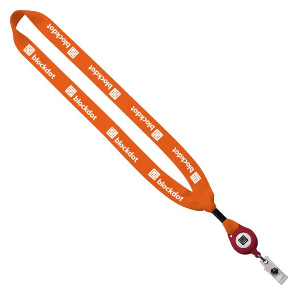 3/4" Cotton Lanyard with Metal Crimp & Retractable Badge Reel 184