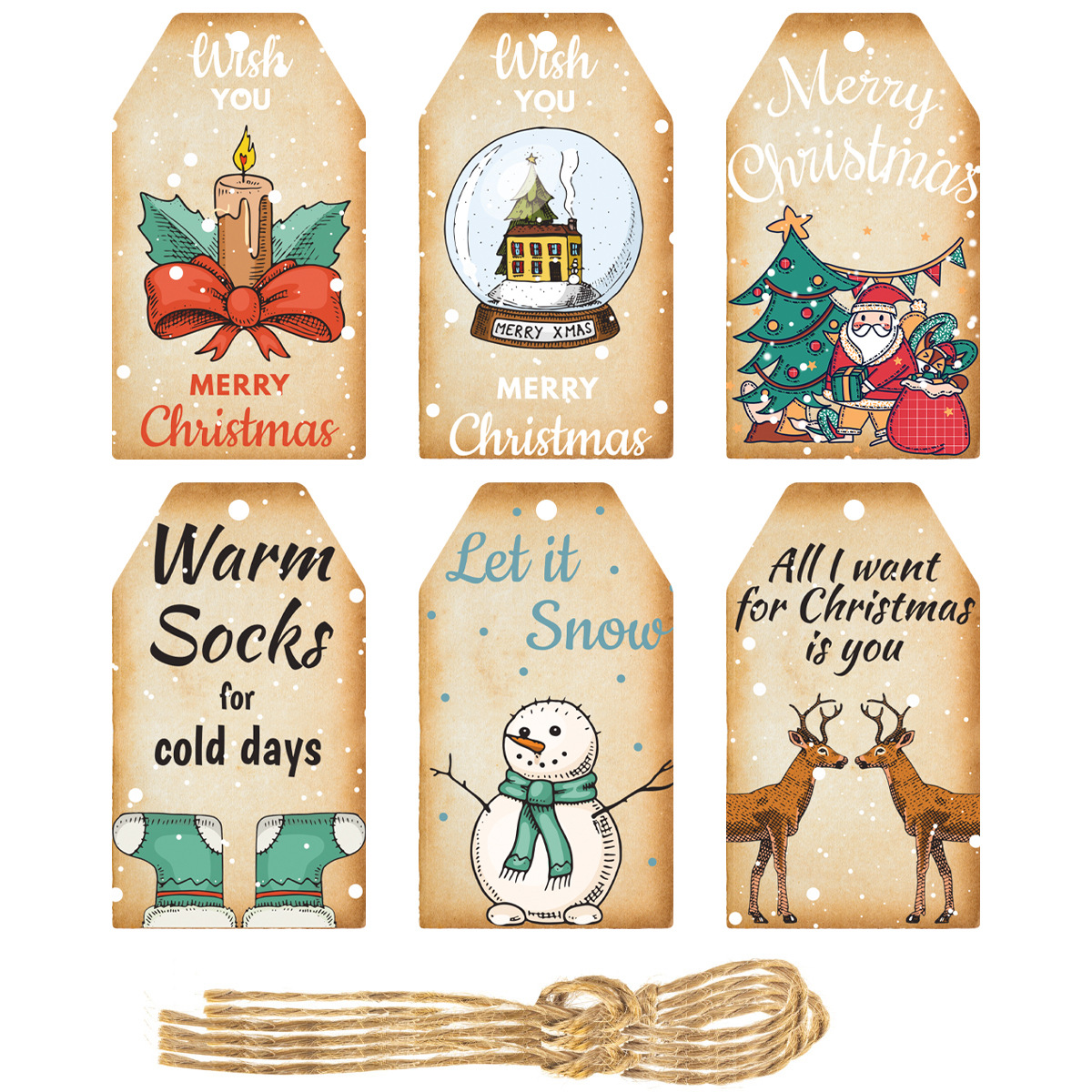 60pcs 1.57" x 2.15" Paper Gift Tag 1