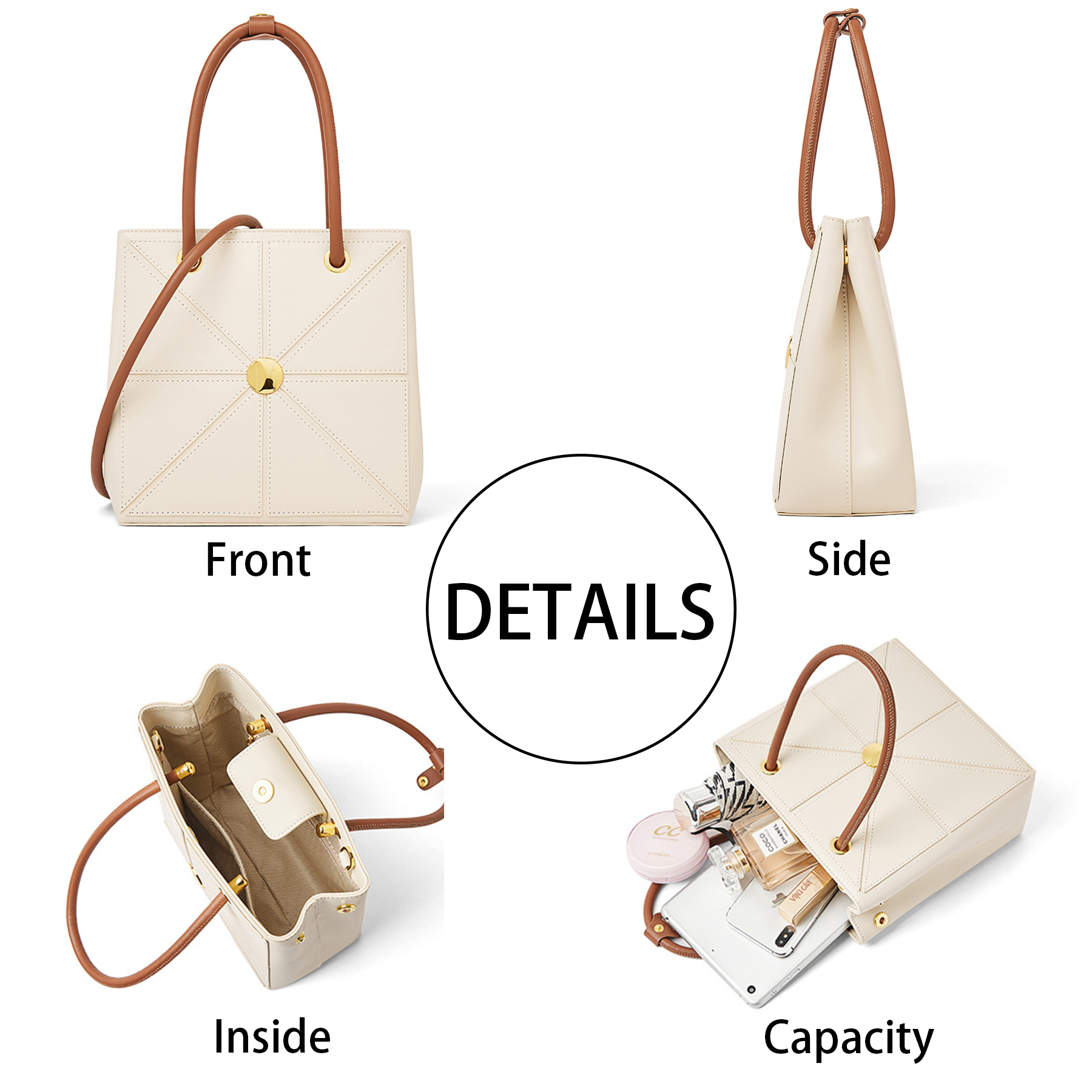 Genuine Leather Light luxury hand-held shoulder bag 2