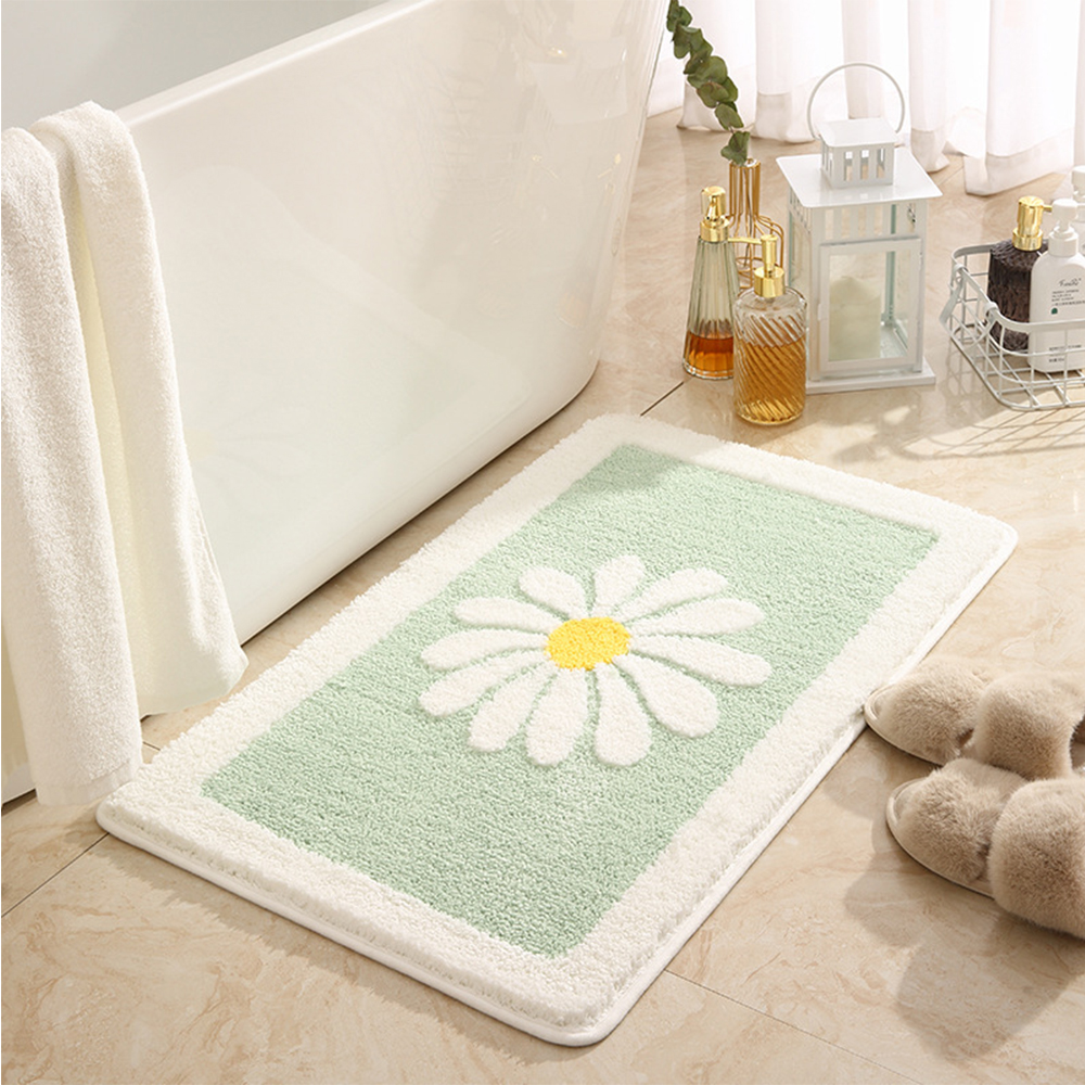 Daisy nonslip plush carpet absorbent floor mat 5