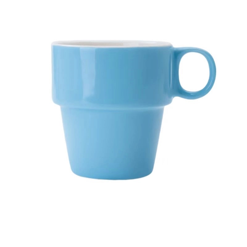 Custom 9 oz Ceramic stacked coffee cup 10