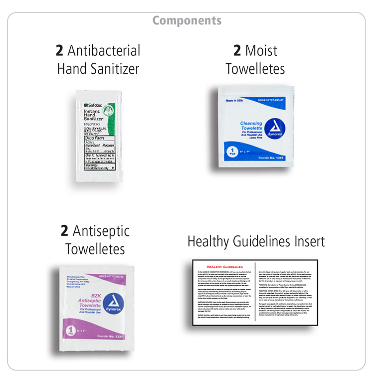 "Pallas" 10 Piece Healthy Antiseptic Pack in Zipper Pouch 16