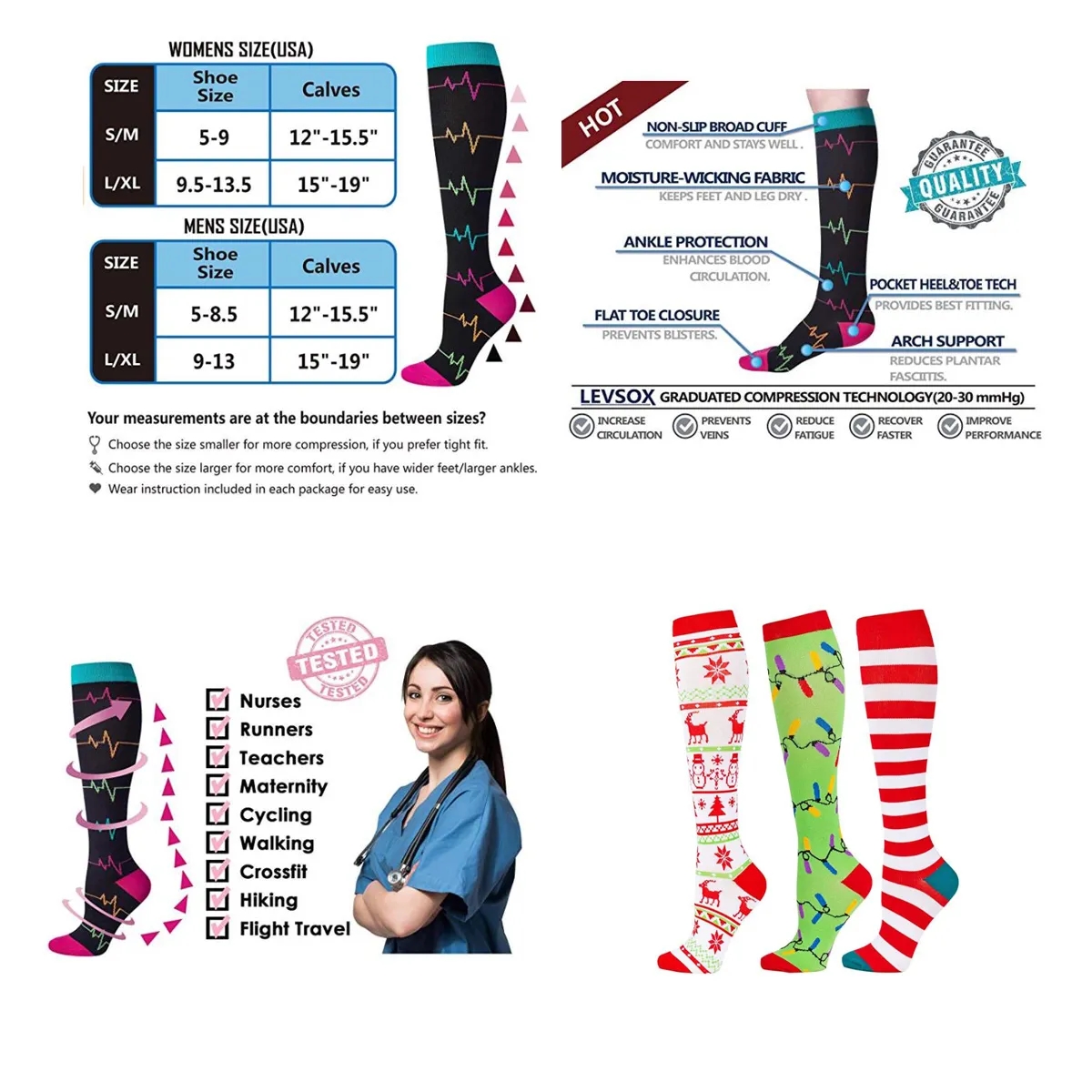 Compression Socks Women and Men Best for Nurses 3
