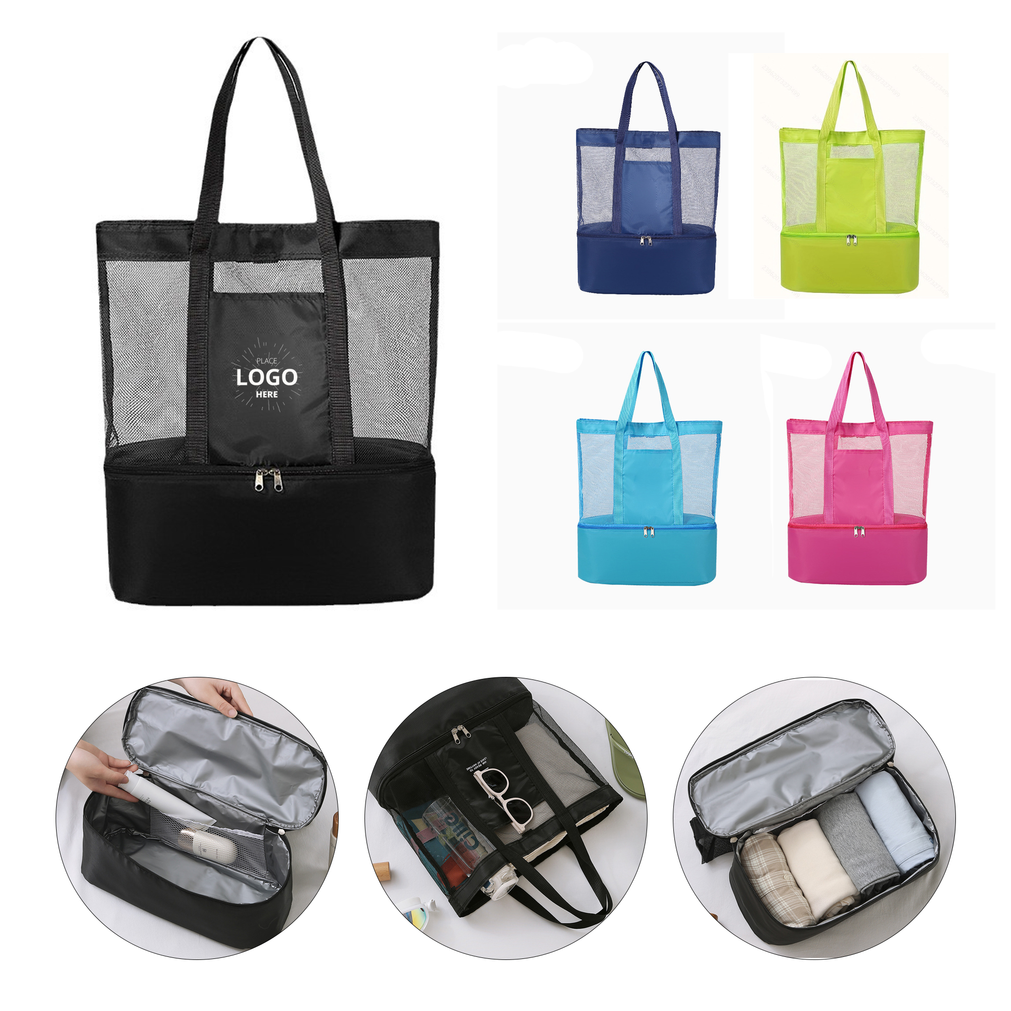 Handheld Beach Bag, custom tote bag with logo imprint 2