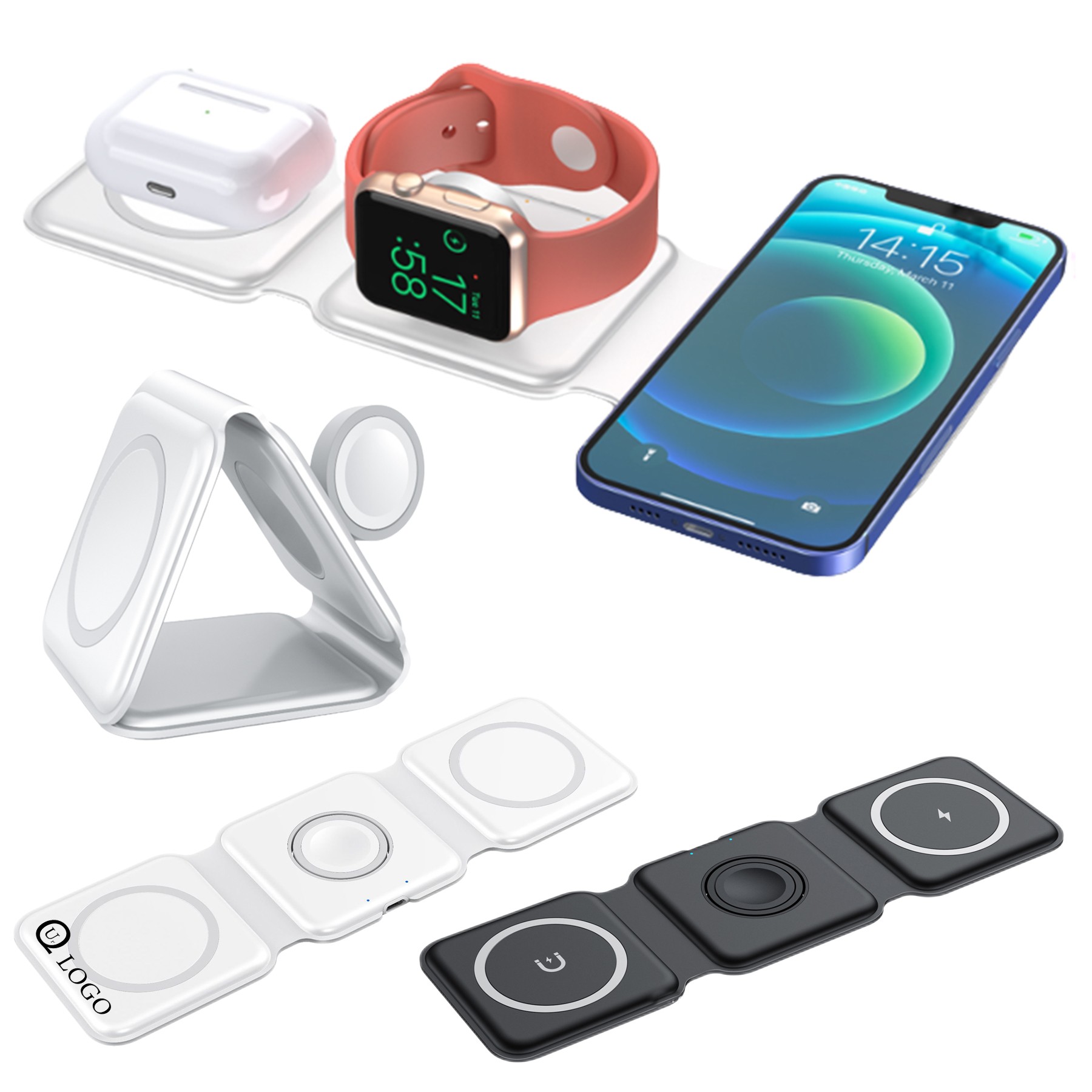 Folding 3 In 1 Wireless Charger
