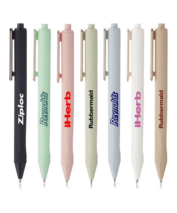 Union Printed - Matte Soft Rubber Coated Ballpoint Pens 1