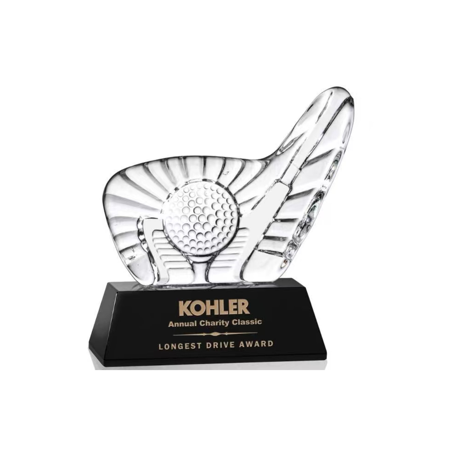 Golf Crystal Trophy with Base (direct import) 5