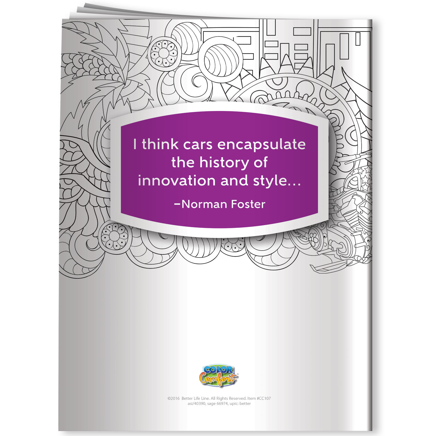 Combo Pack - CC107 Color Comfort & 6-Pack of Colored Pencils (Imprinted) in a Poly Bag 5