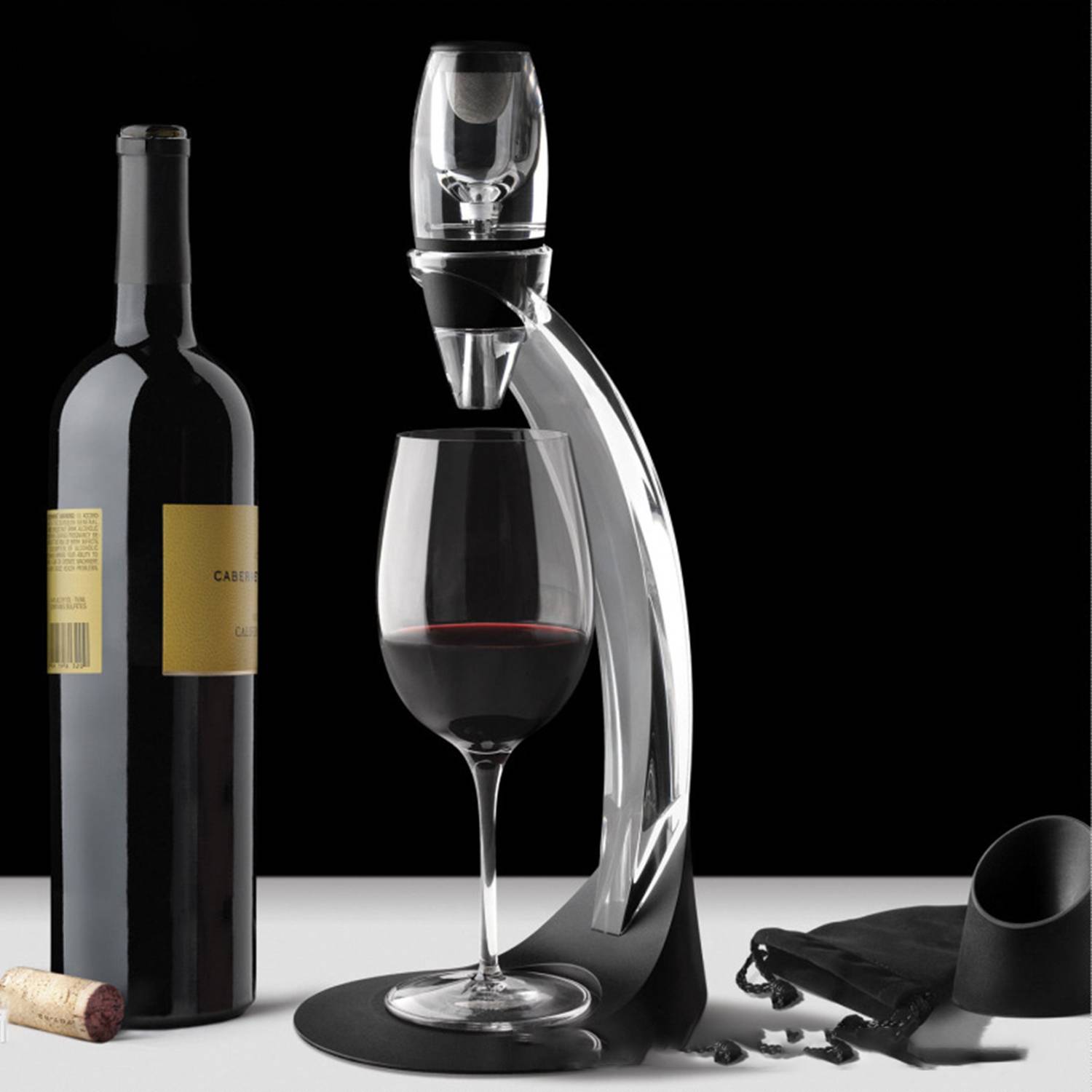 Deluxe Pourer and Decanter Tower Stand Set 8