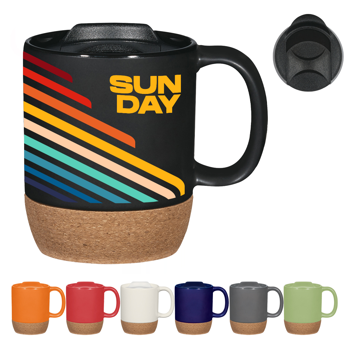 14 Oz. Full Color Cork Base Ceramic Mug 17