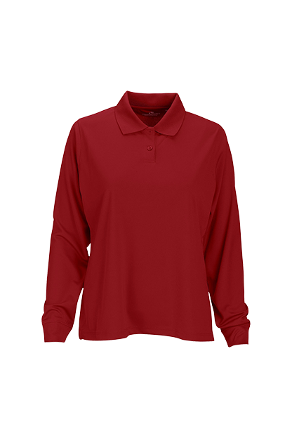 Women's Vansport Omega Long Sleeve Solid Mesh Tech Polo 6