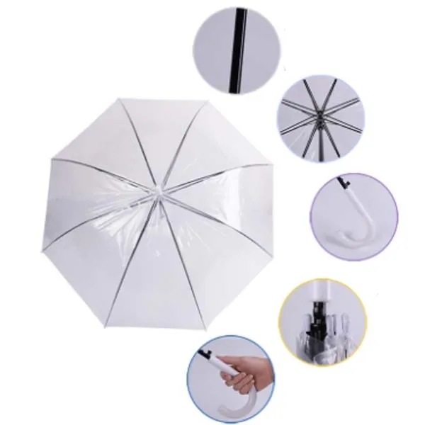 Auto Open Rain Transparent Umbrellas With Handle 5