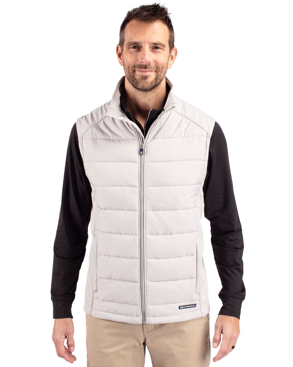 Cutter & Buck Evoke Recycled Honeycomb Fleece Mens Hybrid Full Zip Vest 17