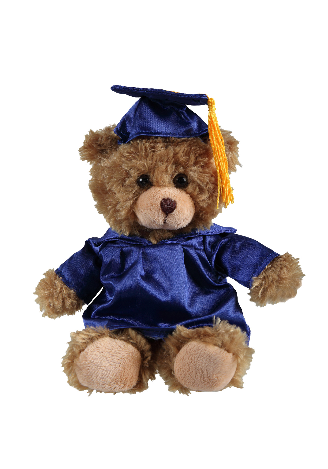 soft plush Mocha Curly Sitting Bear  with graduation cap &gown 2