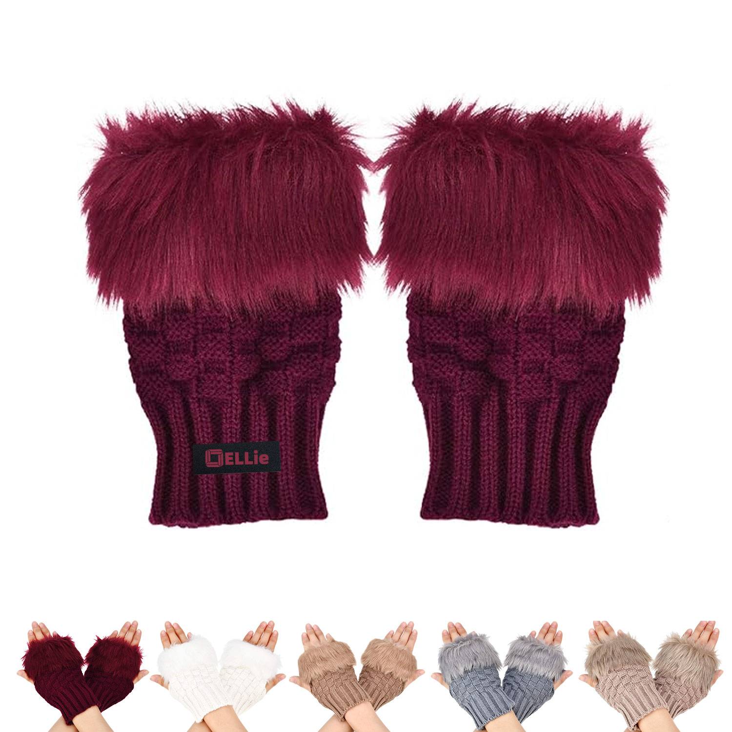 Winter Knitted Warm Half-Finger Gloves for Women 3
