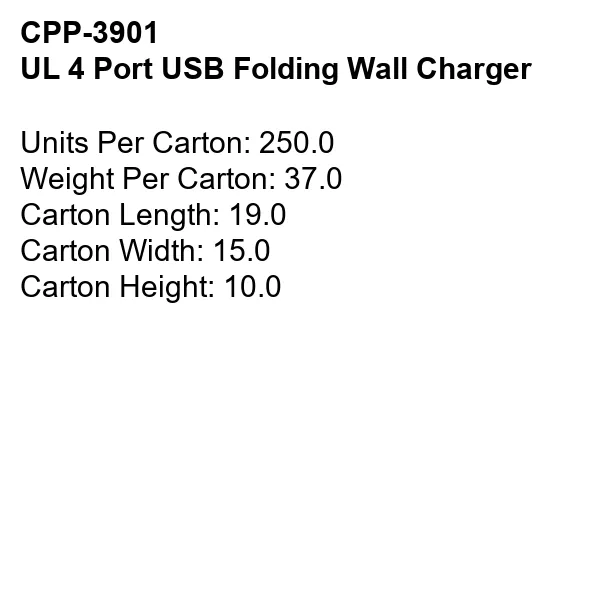 UL 4 PORT USB FOLDING WALL CHARGER 14