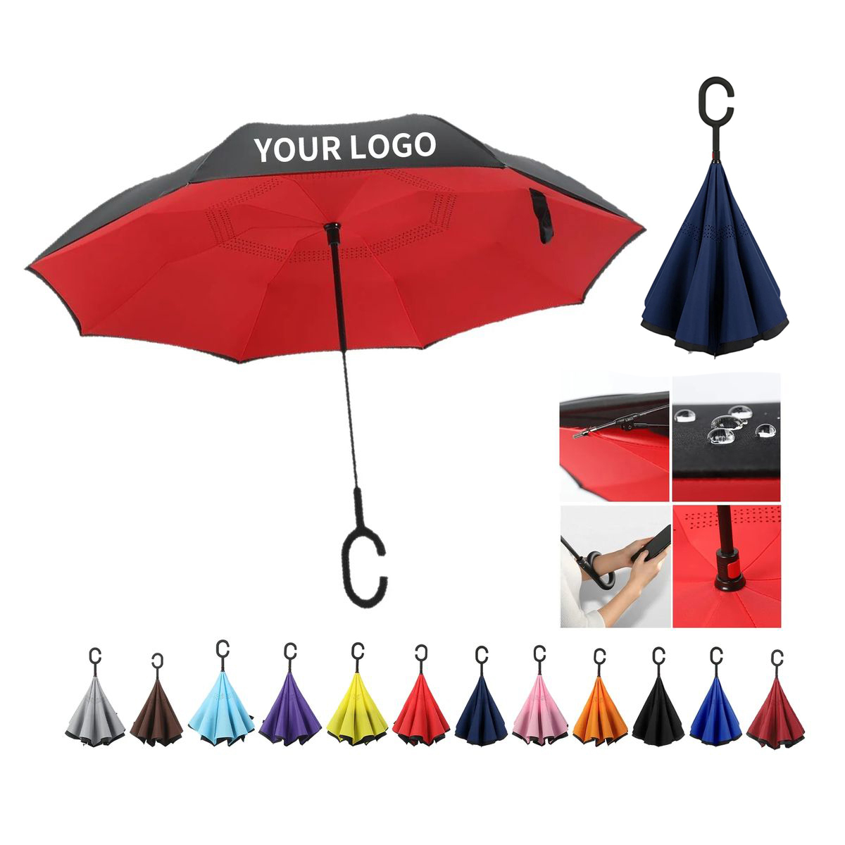 Inverted Rain Umbrella for Car or Travel Use 11