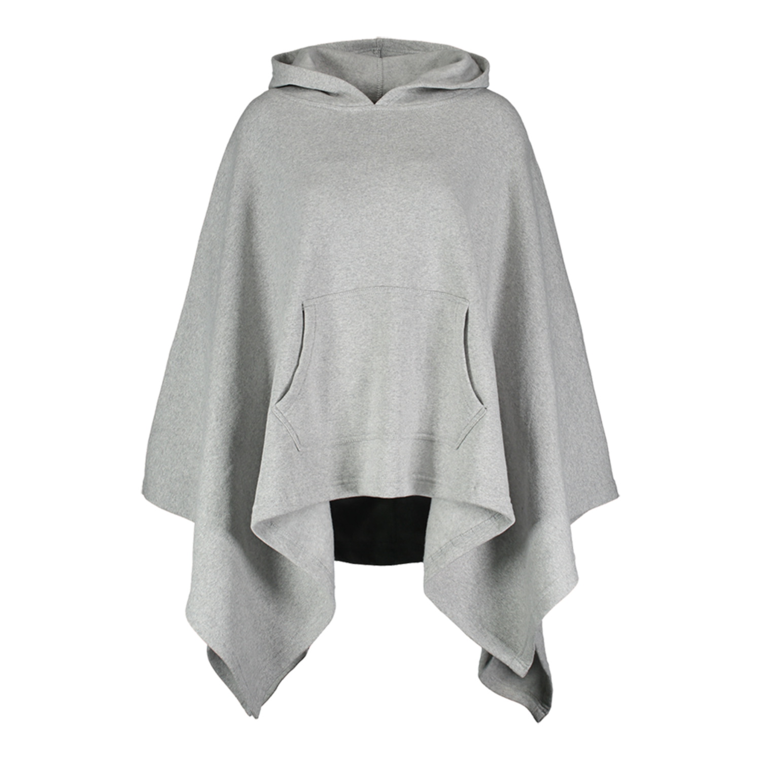 Amanda One-Size Cotton-Poly Fleece Poncho With Hood 2