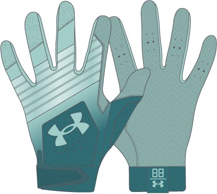 UA Clean Up Boys' Batting Gloves 22