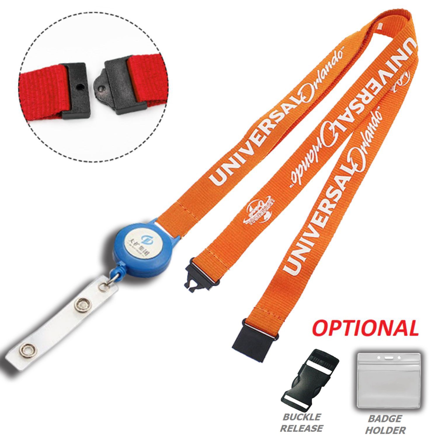 Polyester Combo Badge Reel Lanyard w/ Safety Breakaway 3