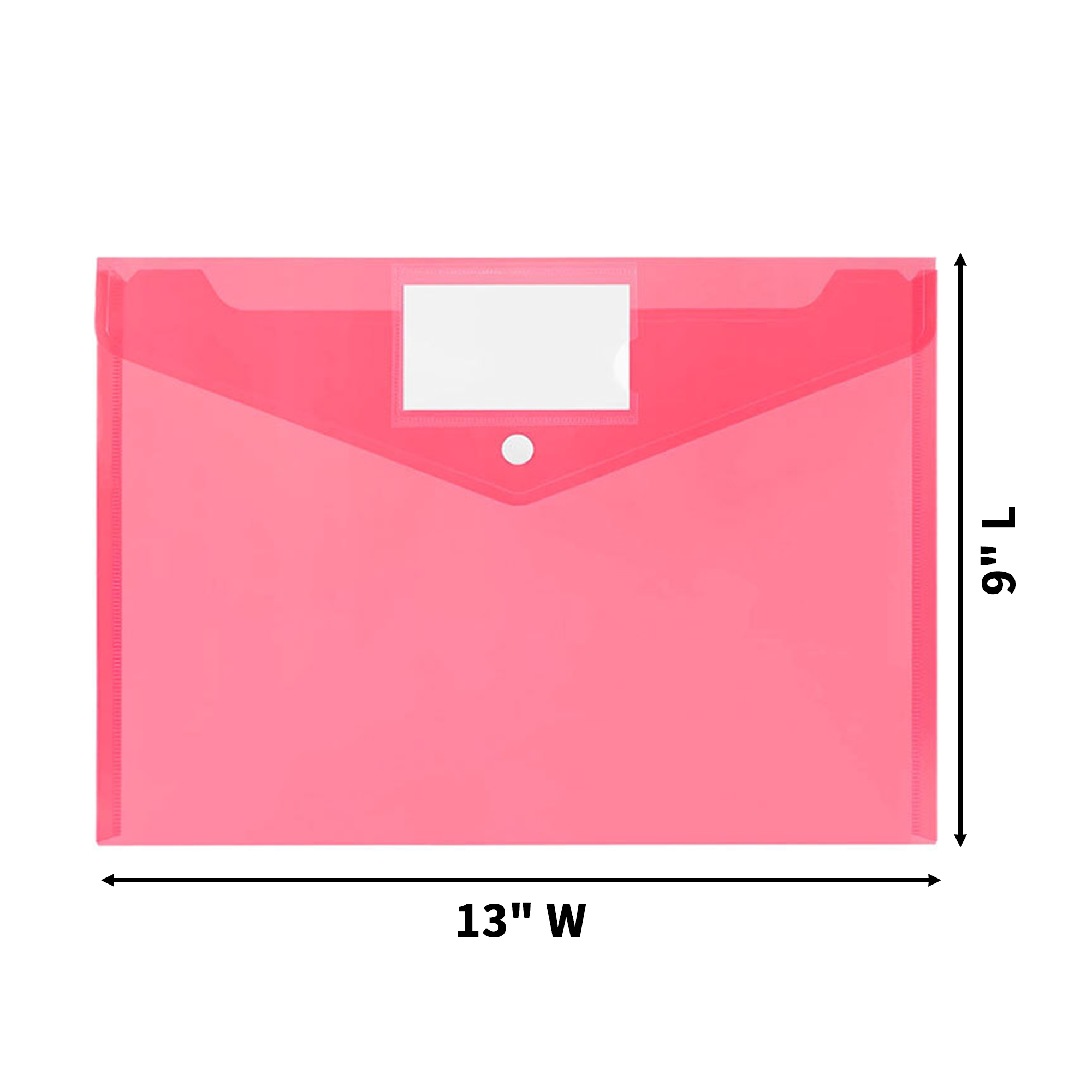 A4 Transparent PVC File Bag With Crimped Flap 9" Length x 13" Width 7