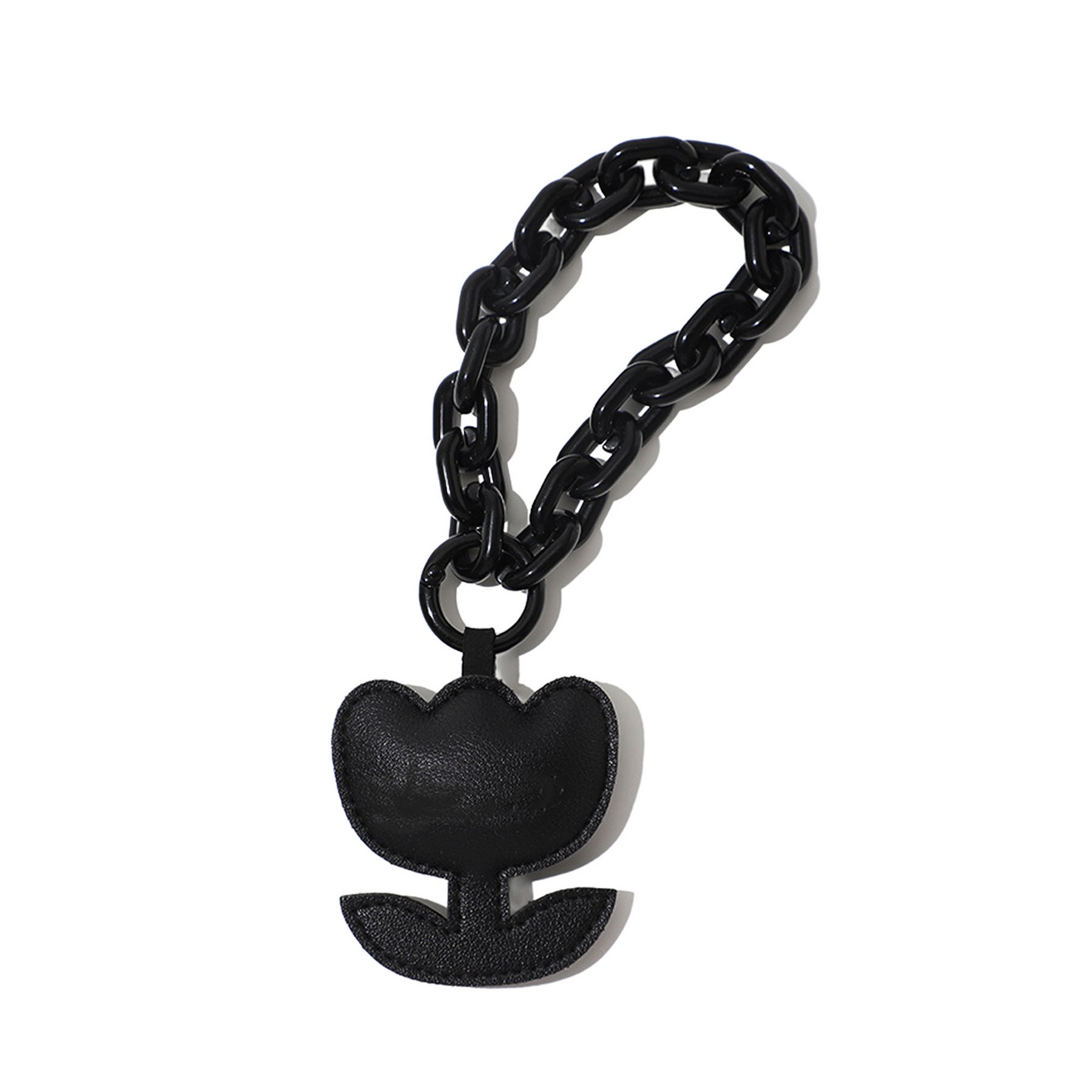 Black Chain Leather Keychain 5