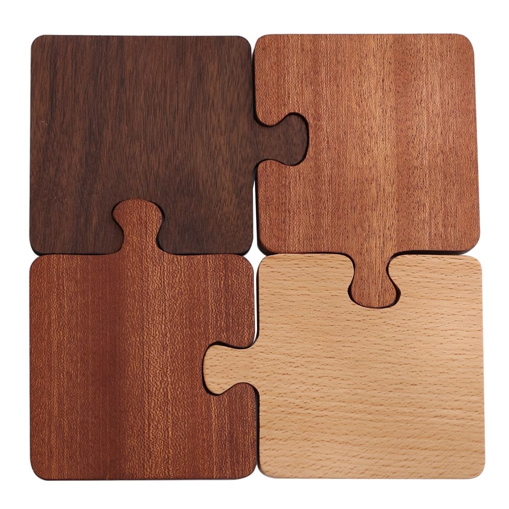 Puzzle Wooden Coaster Set 3