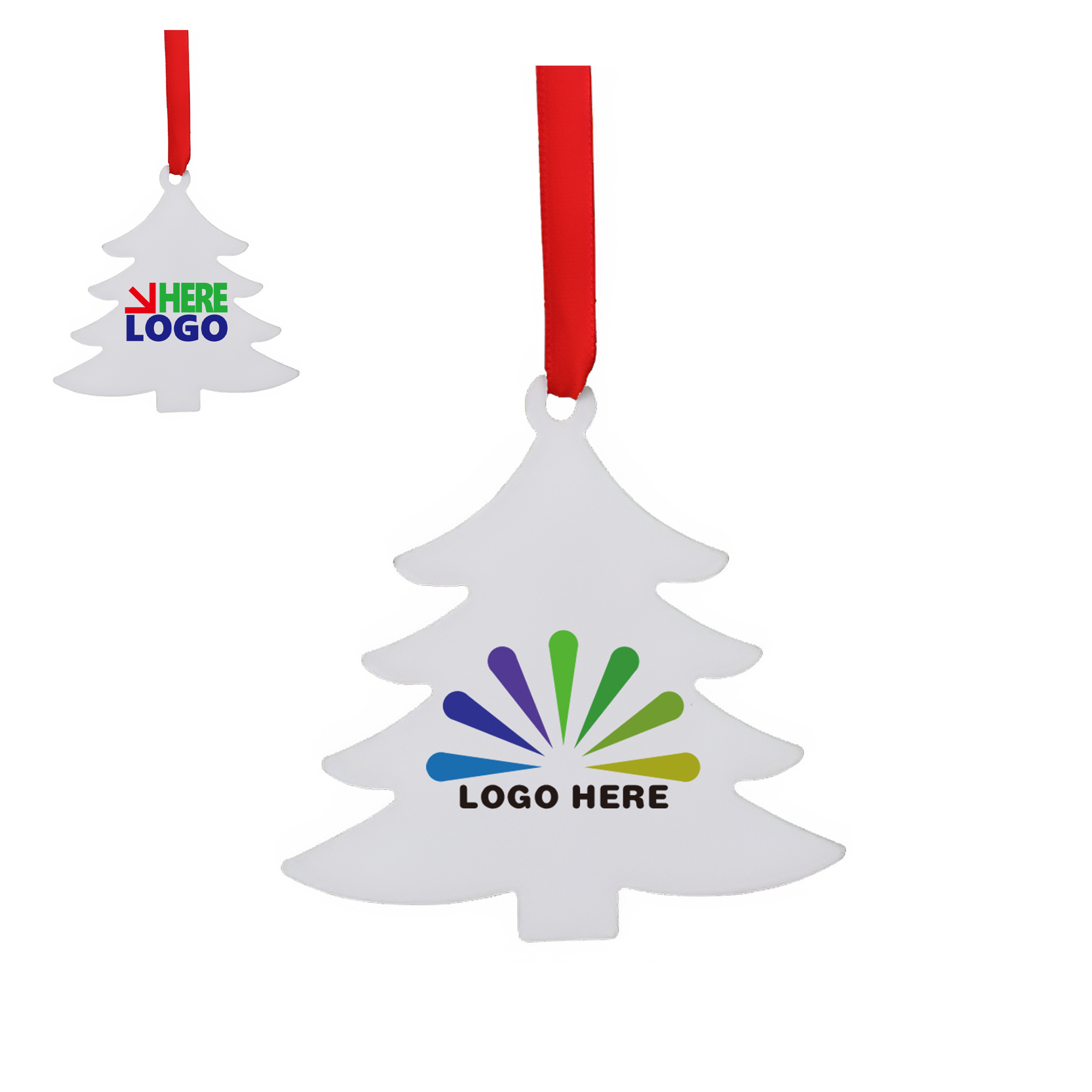 MOQ50 Christmas Tree Aluminum Hanging Ornament Custom 2