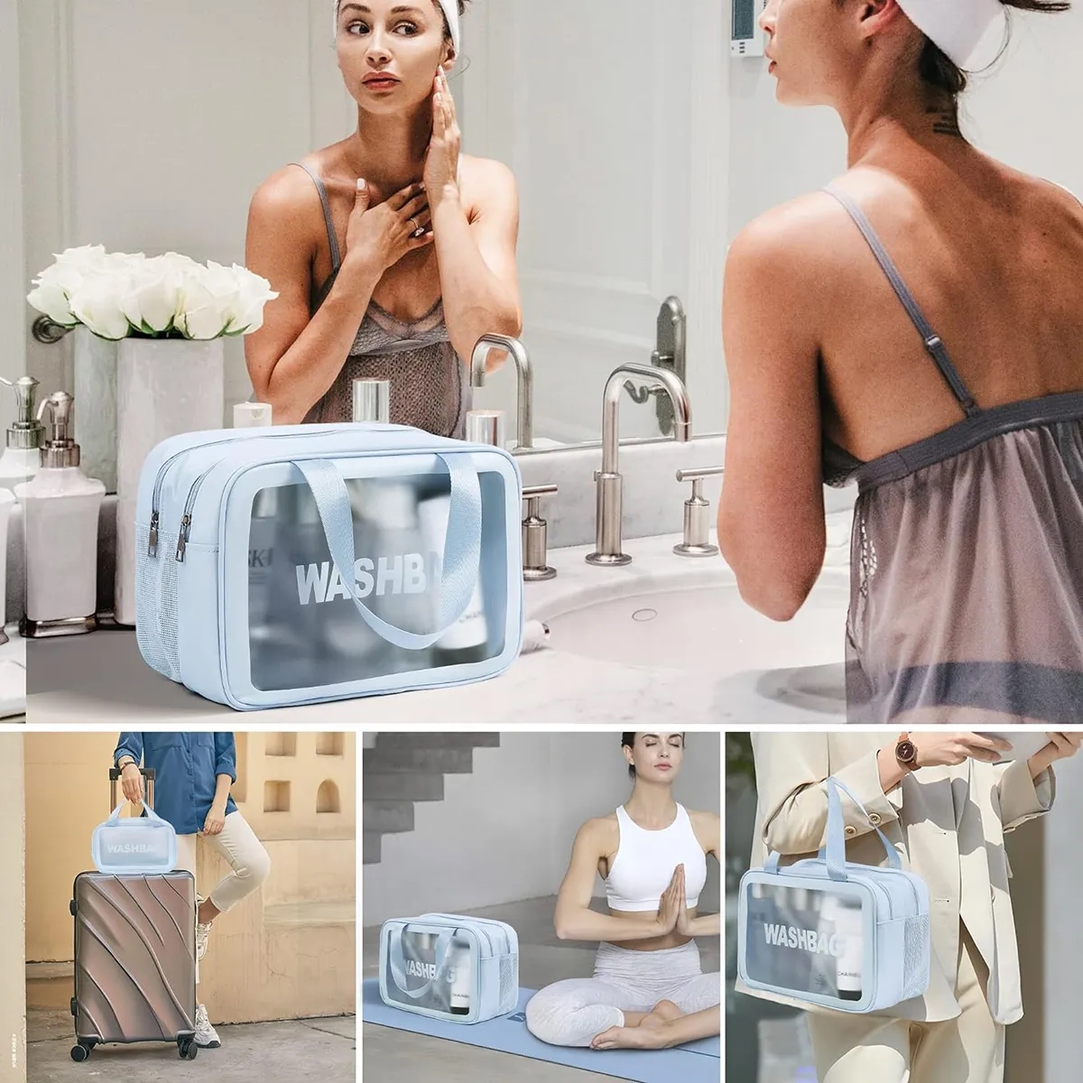 Translucent Toiletry Bag with with Handy Handle 7