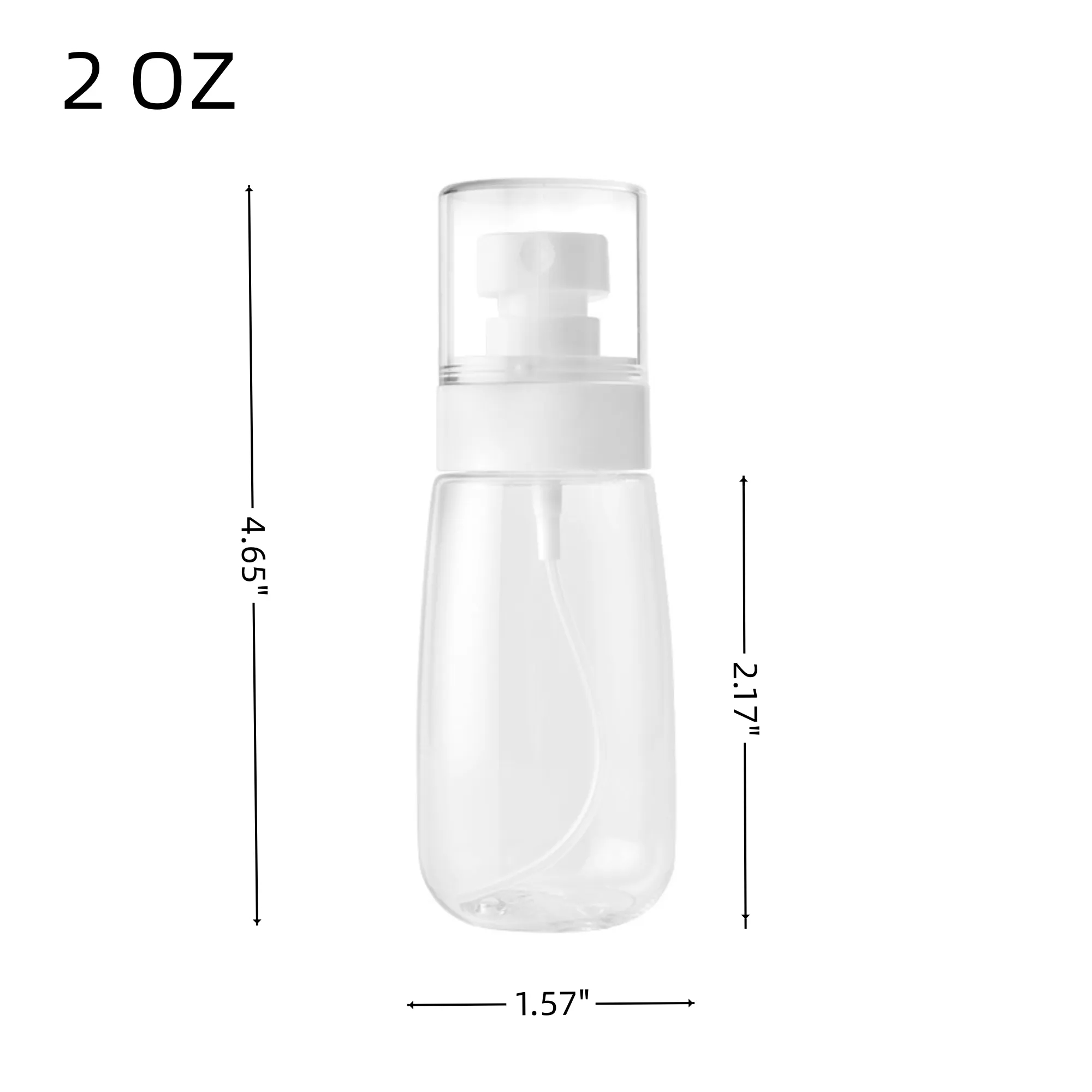 2oz Small Transparent Spray Bottle Sub bottling For Travel 4