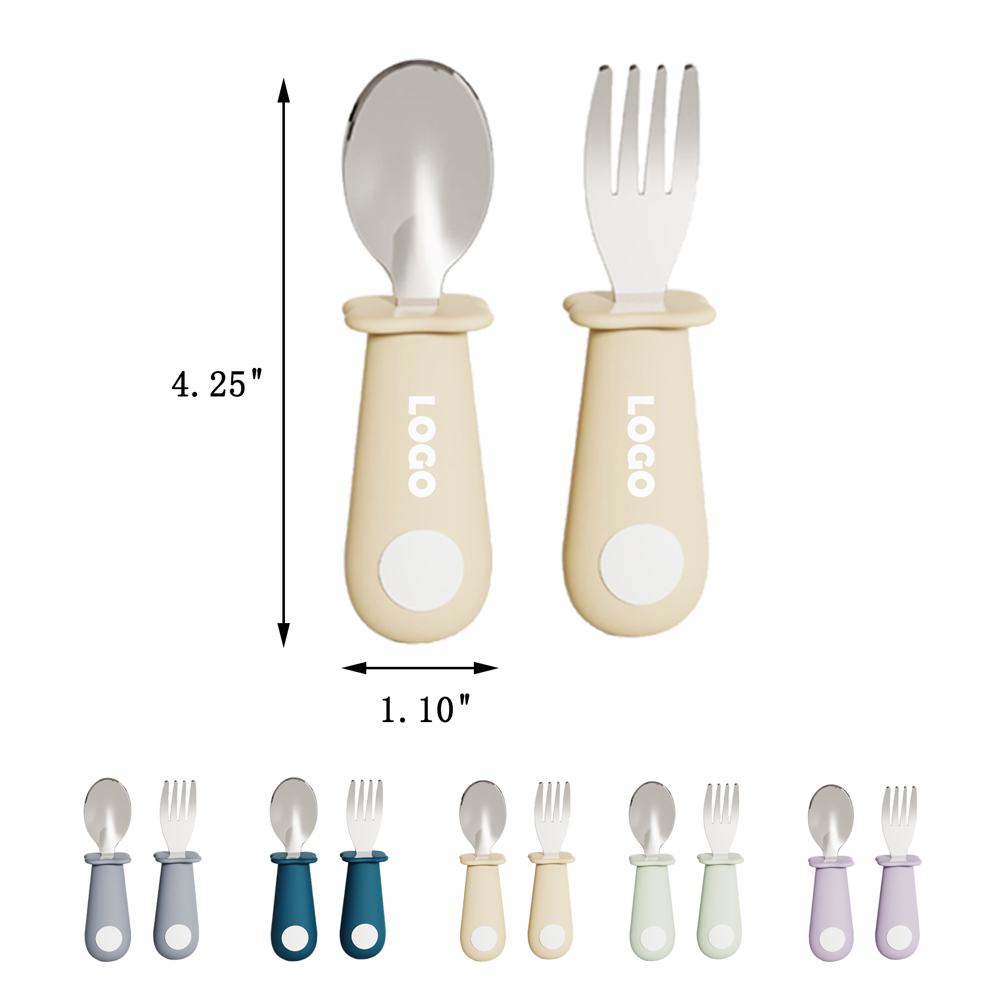 Silicone Baby Fork and Spoon Set 2