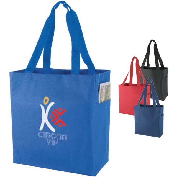 Poly tote bag, custom tote bag with logo imprint 1