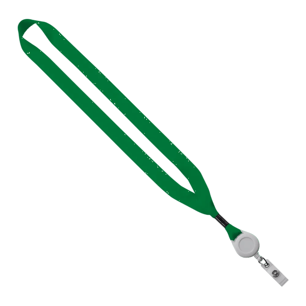 3/4" Polyester Lanyard with Metal Crimp & Retractable Badge Reel 320