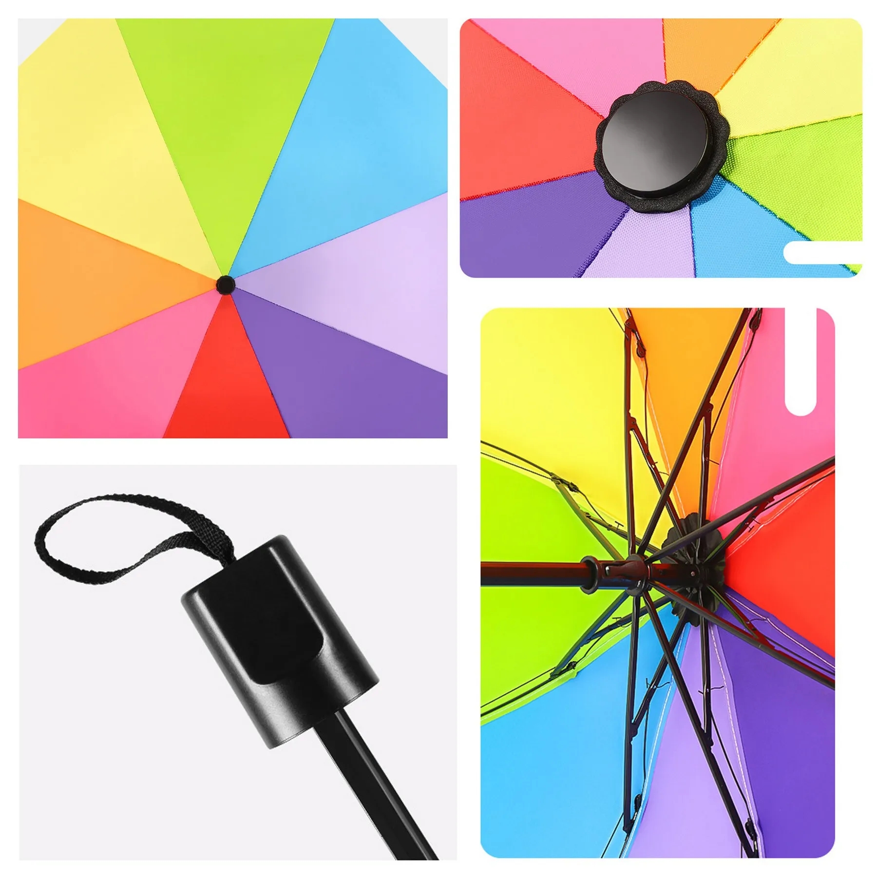 38 Inch 8 Panel Folding Advertising Rainbow Umbrella 3