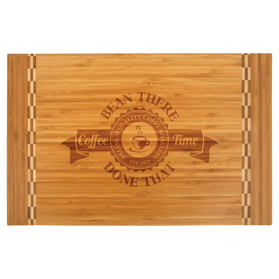 18 1/4" x 12" Bamboo Cutting Board with Butcher Block Inlay 1