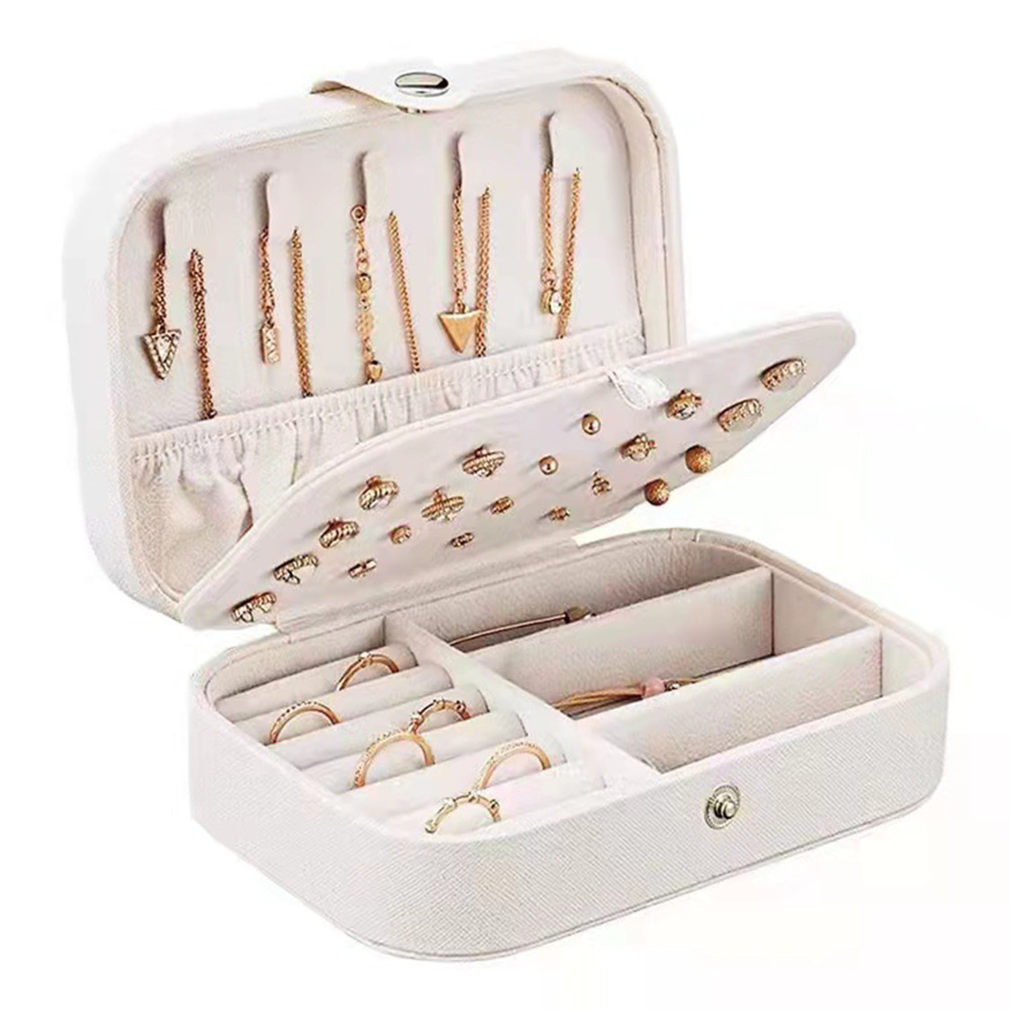 Compact PU Leather Travel Jewelry Box 3