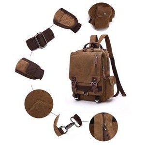 2 In 1 Canvas Backpack Messenger Bag 3