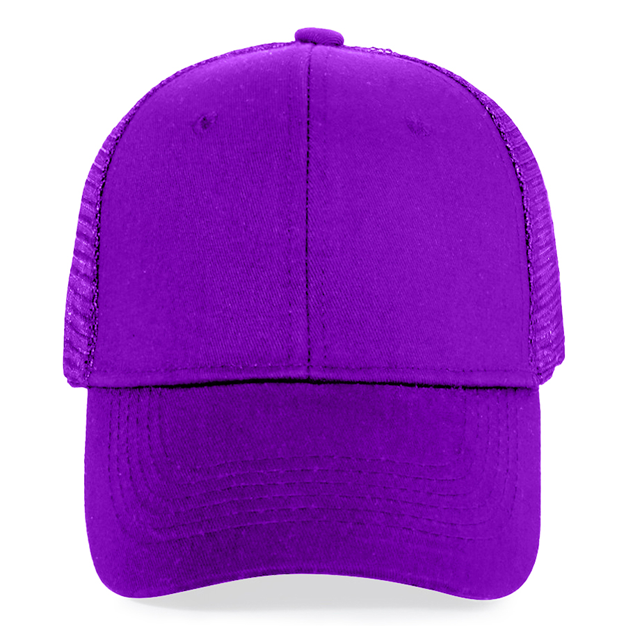 Stock Solid Color Cotton 6-Panel Trucker Cap 13