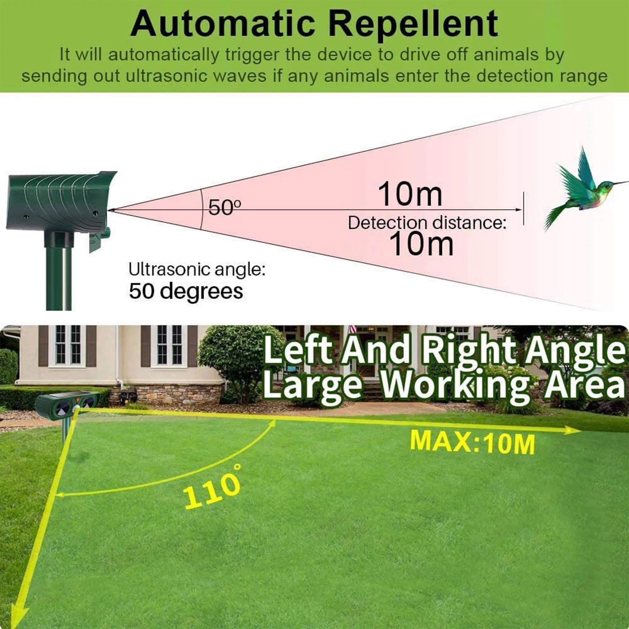 Solar Infrared Induction LED Ultrasonic Animal Repellent 5