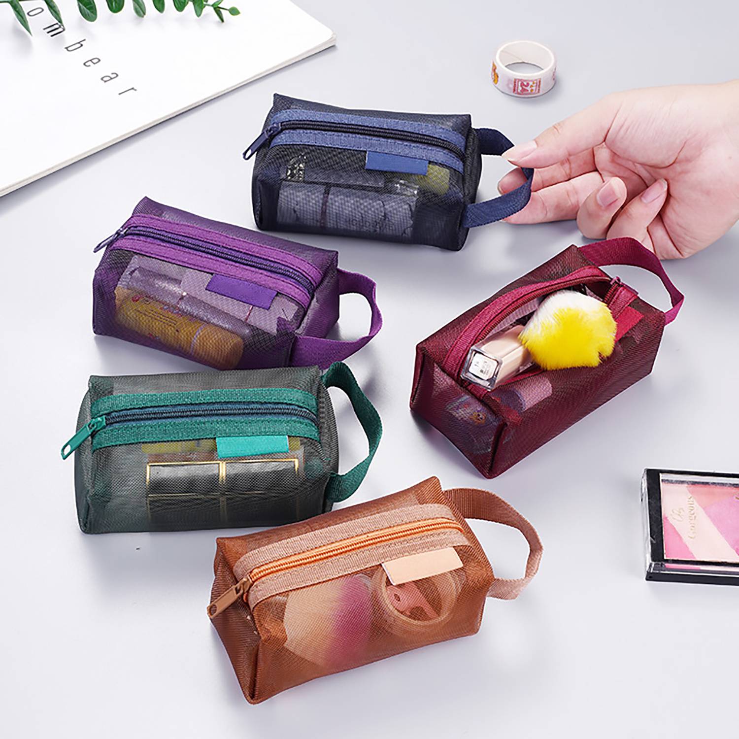 Portable mini nylon mesh multifunctional storage bag 8