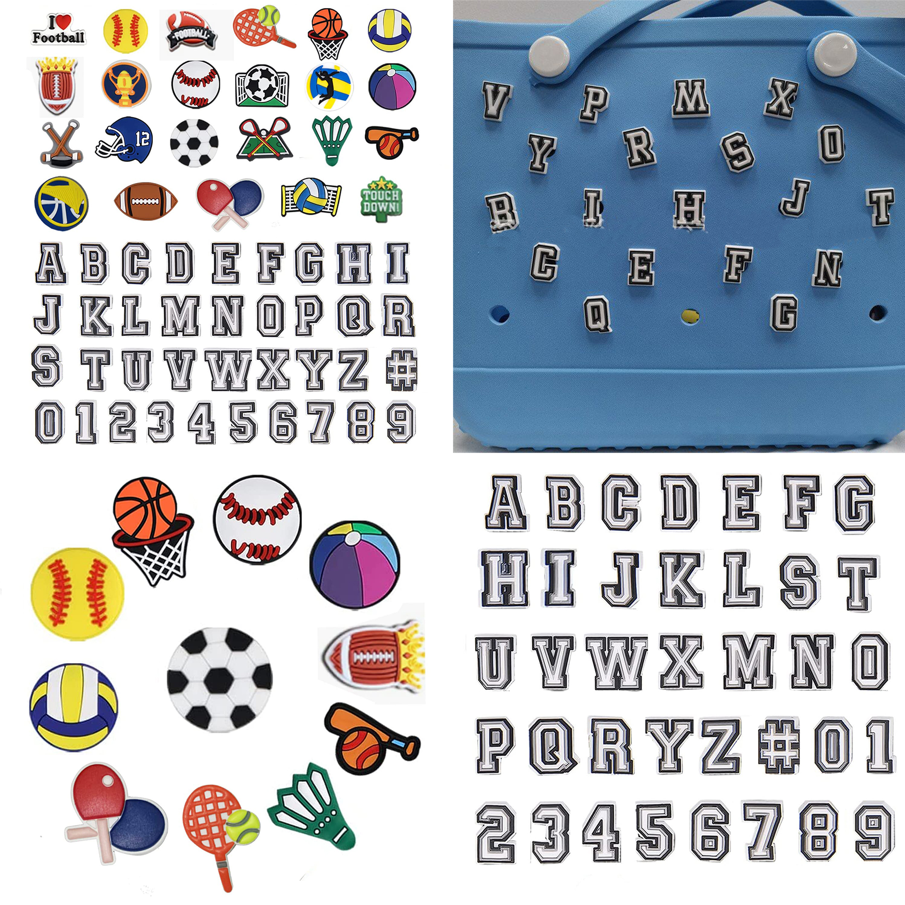 Shoe Charms Sports Ball Letter Number Charms for Shoe Decoration 2