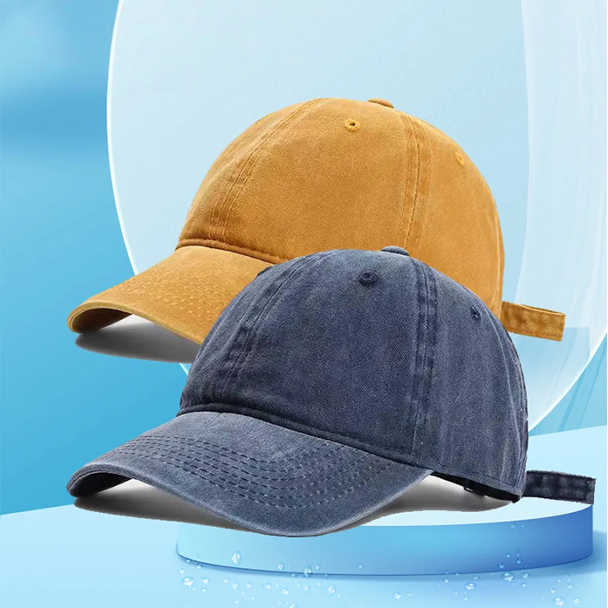 Washed Cotton Baseball Cap with Adjustable Strap 6