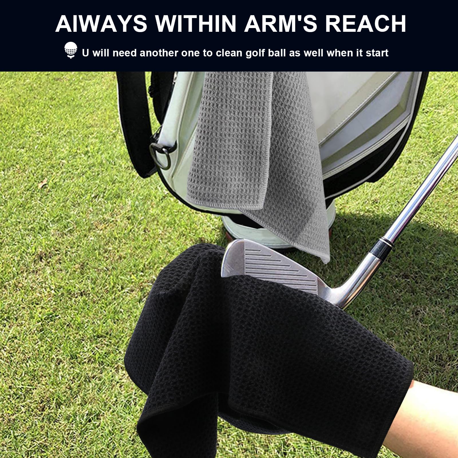 Golf Towel with Clip - Microfiber, Easy to Carry 9