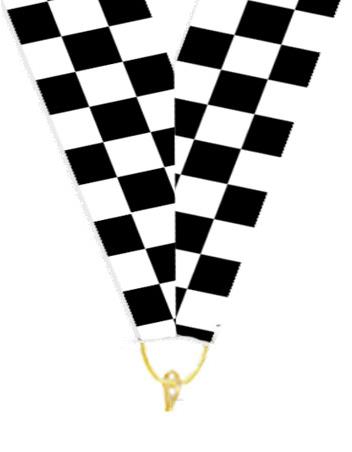 32 x 1.5" Checkered Flag sublimated neck ribbon wi 2