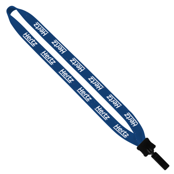 3/4" Cotton Lanyard with Plastic Clamshell & Bulldog Clip 34