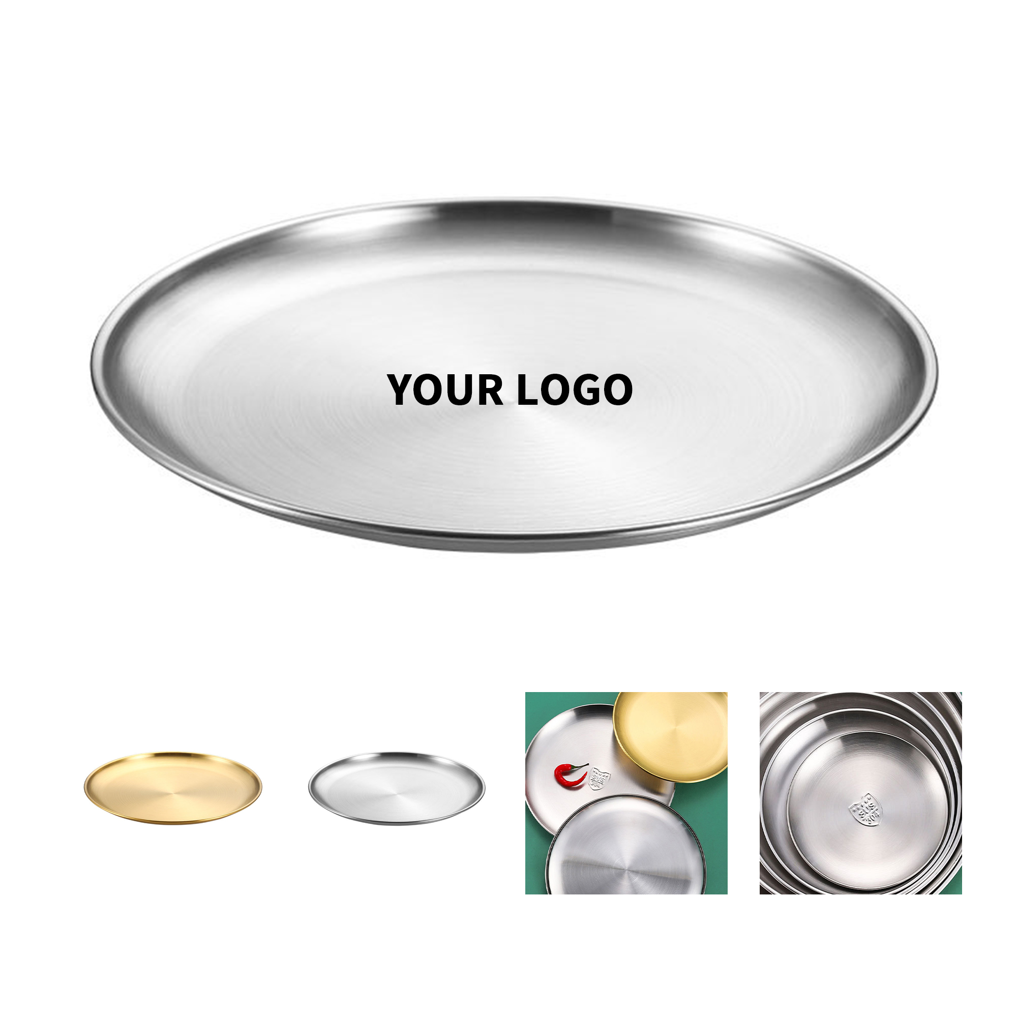 Type 304 Stainless Steel Serving Tray 7.9" Length X 0.6" Height 4