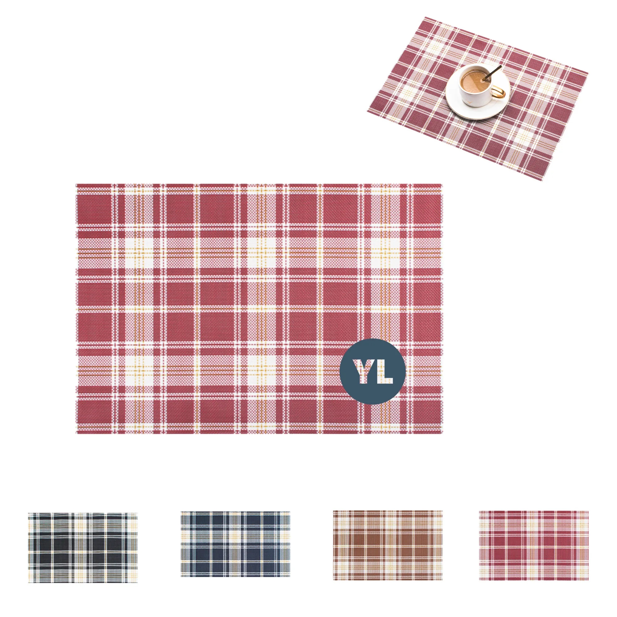 Plaid PVC Placemat - Durable and Easy to Clean 3