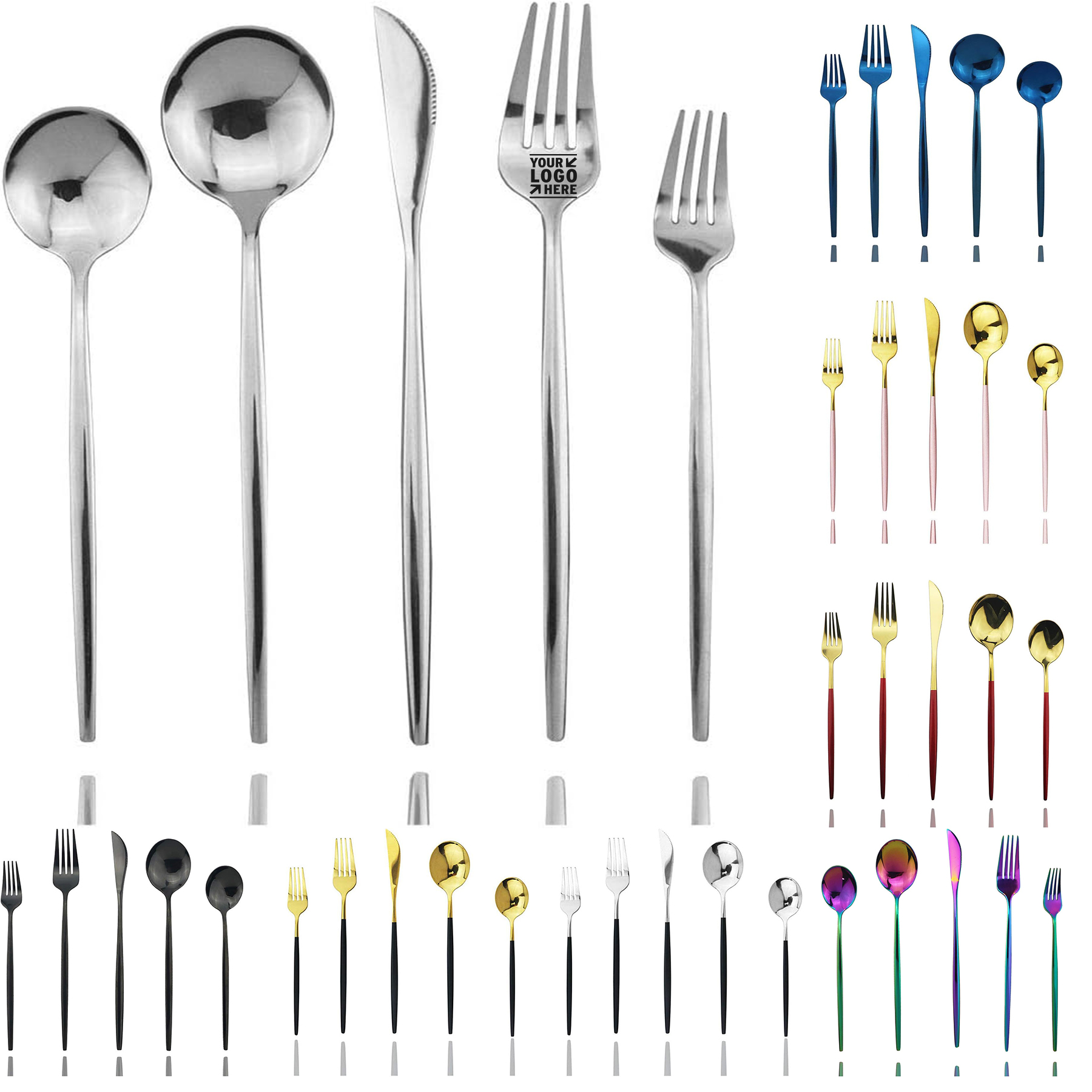 30 Pieces Shiny Silver Silverware Set 2