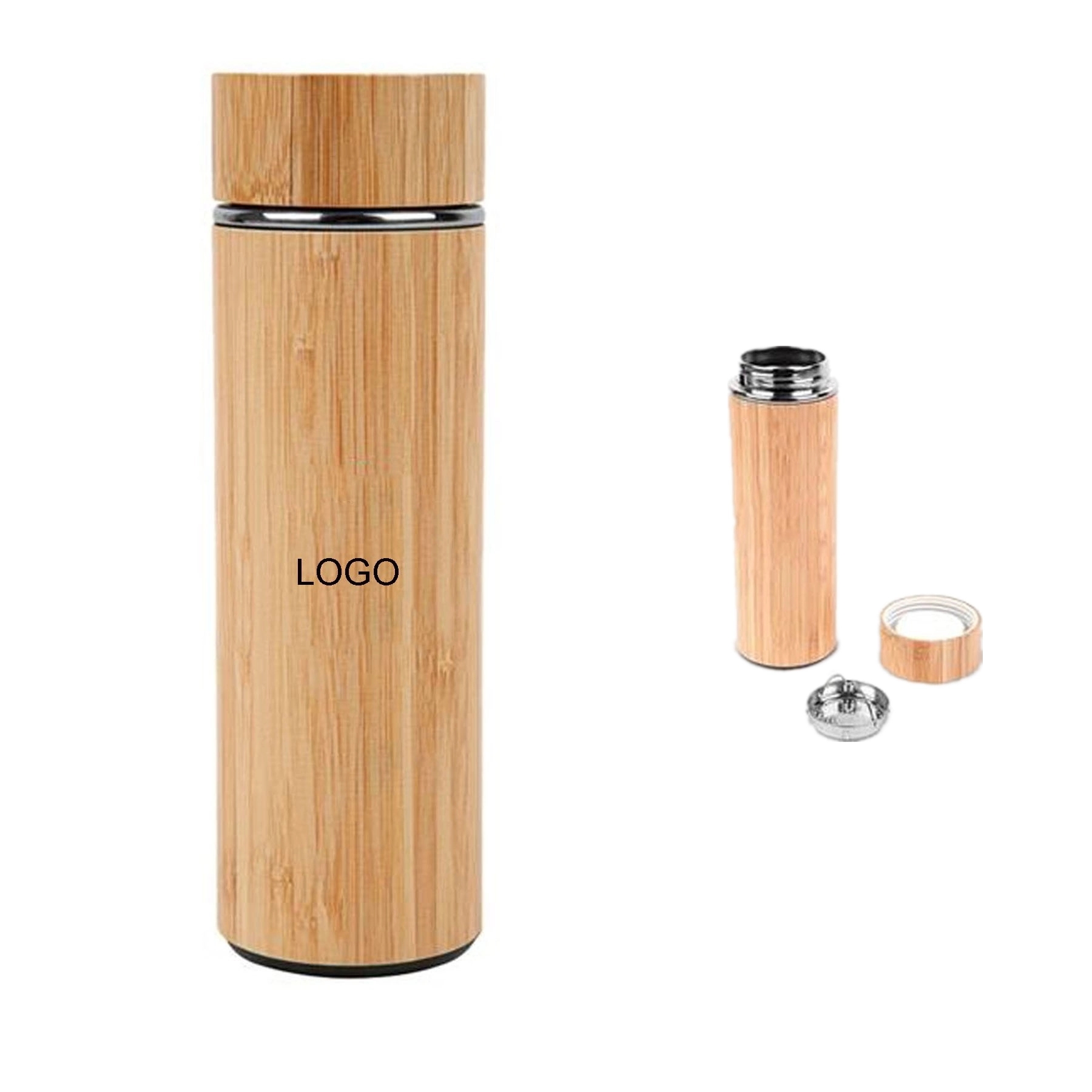 Vacuum Bamboo Water Bottle 2