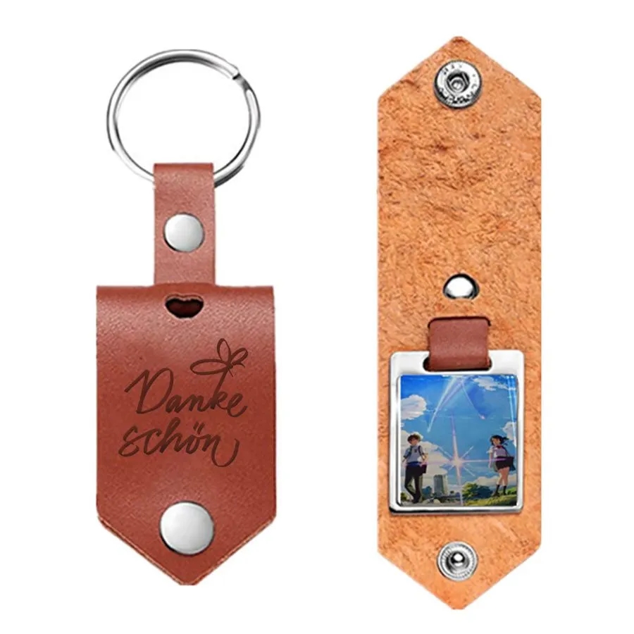 Artistic Laser Cut Leather Keychain 7